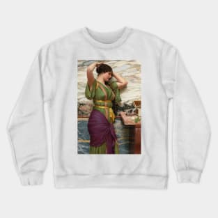 A Fair Reflection by John William Godward Crewneck Sweatshirt